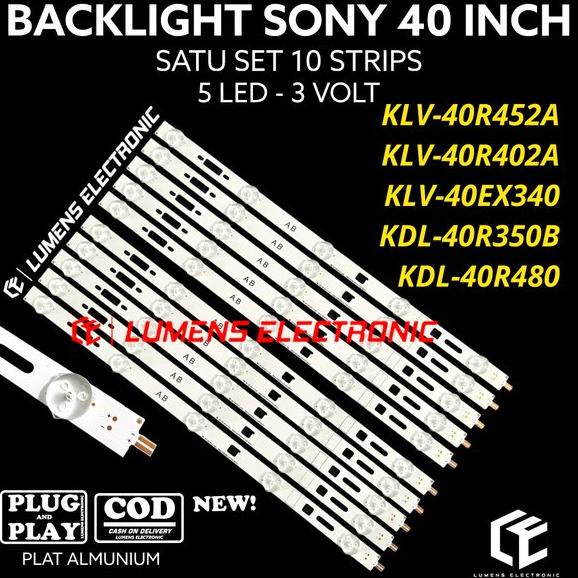 BACKLIGHT TV SONY 40 INC KLV 40R452 40R452A 40R402A 40R402 A 40EX340 KDL 40R350B 40R350 B 40R480 LAM
