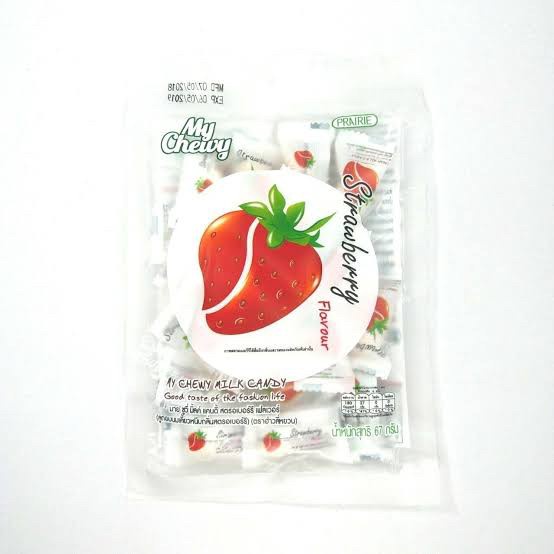 

MY CHEWY Prairie Milk Chewy Candy STRAWBERRY permen susu thailand 67gr