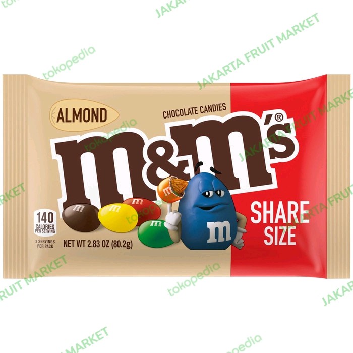 

(PERMEN) M&M'S CHOCOLATE CANDIES ALMOND SHARE SIZE 80.2GR