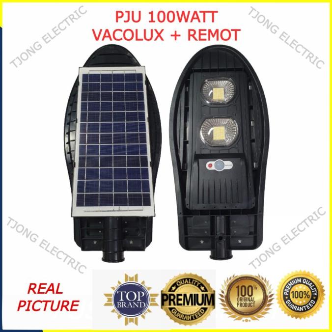 ] LAMPU PJU SOLAR CELL TENAGA SURYA MATAHARI LED VACOLUX 100 WATT 100W