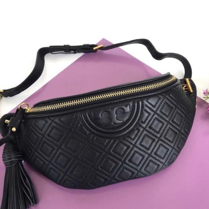 Tas Wanita Tory Burch Tas Pinggang Fleming Belt Bag Black 100%Original Berkualitas