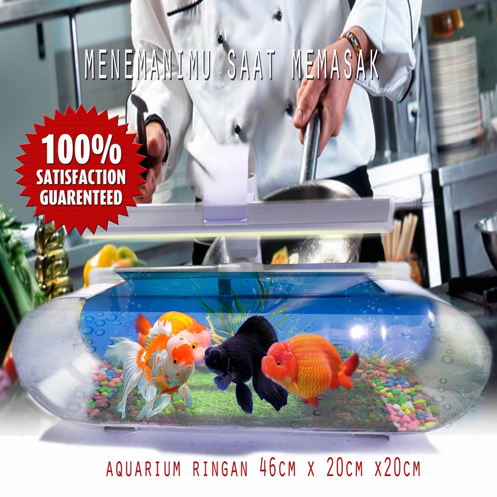 Aquarium mini ukuran 46cmx15xmx15cm bahan akrilik PVC sangat ringan dan kuat garansi 100% jika pecah EPS32 TKB3