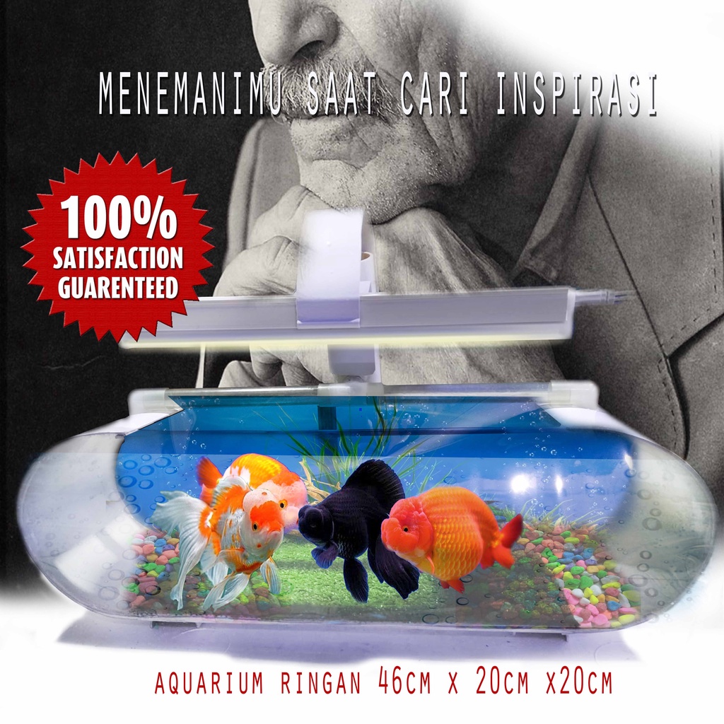 Aquarium mini ukuran 46cmx15xmx15cm bahan akrilik PVC sangat ringan dan kuat garansi 100% jika pecah EPS52 TKB3