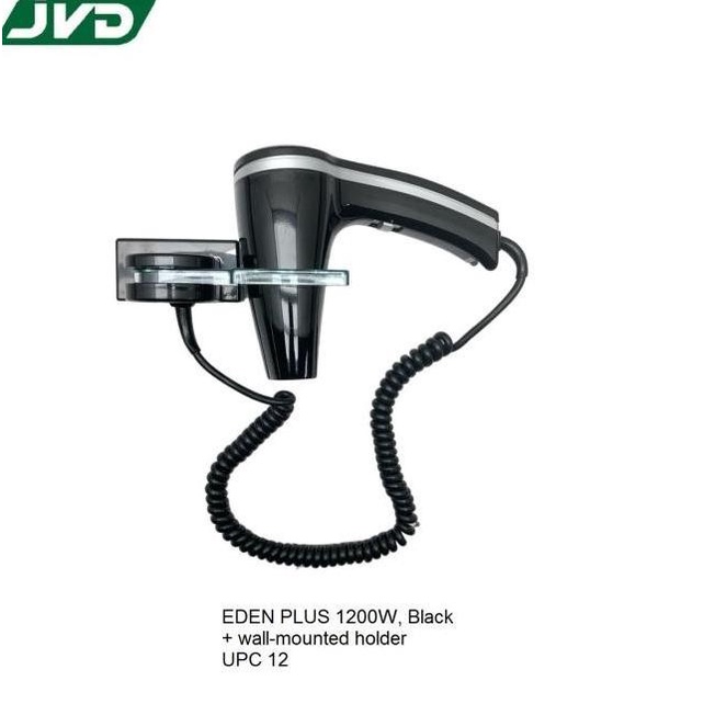 Hairdryer Jvd Eden Plus 1200W, Hitam + Wall-Mounted Holder (Hd-1)Am Ratu.Maharani22