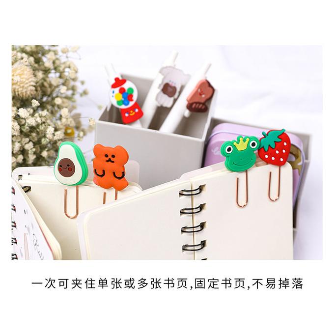 

Klip Kertas Karakter Paper Clip Motif Dino Strawberry