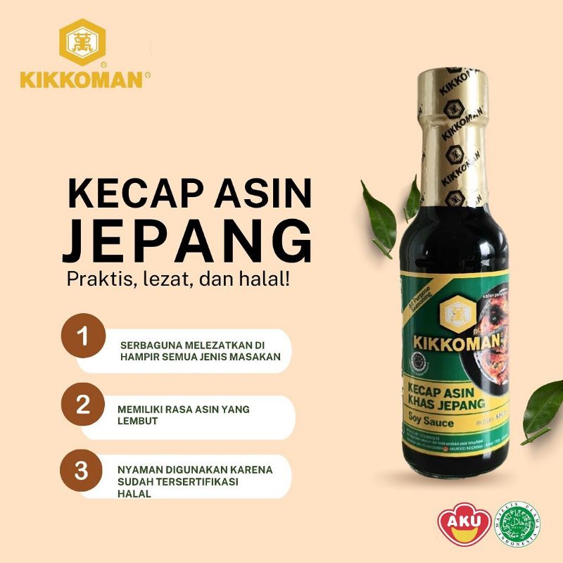 

Kikkoman Kecap Asin Jepang HALAL Shoyu Soy Sauce All Purpose Halal 150ml sushi ramen tsuyu KC