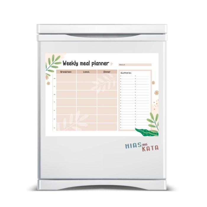 

magnetic meal planner agenda makan mingguan magnetic big size A3
