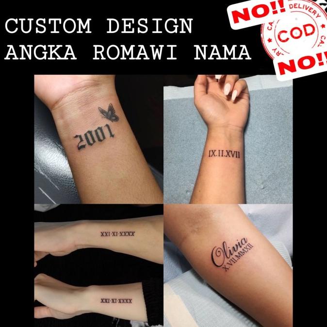 CUSTOM STICKER HENNA TATTO NAMA, ANGKA DAN ROMAWI