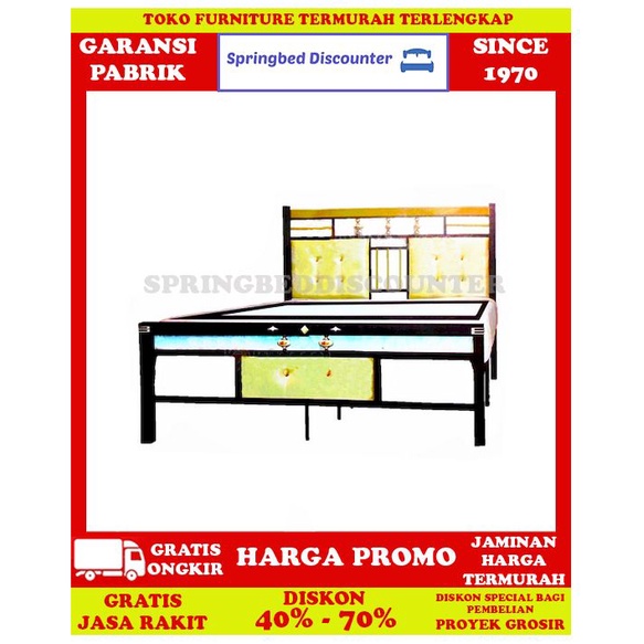 Ranjang Besi Tempat Tidur Dipan Divan Rangka ALOHA COSMO 160x200
