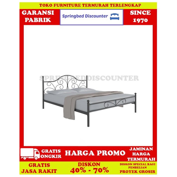 Ranjang Besi Tempat Tidur Dipan ORBITREND FLORENCE BesiBlk 180x200