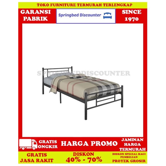 Ranjang Besi Tempat Tidur Dipan Divan Rangka ORBITREND SQUARE 90X200