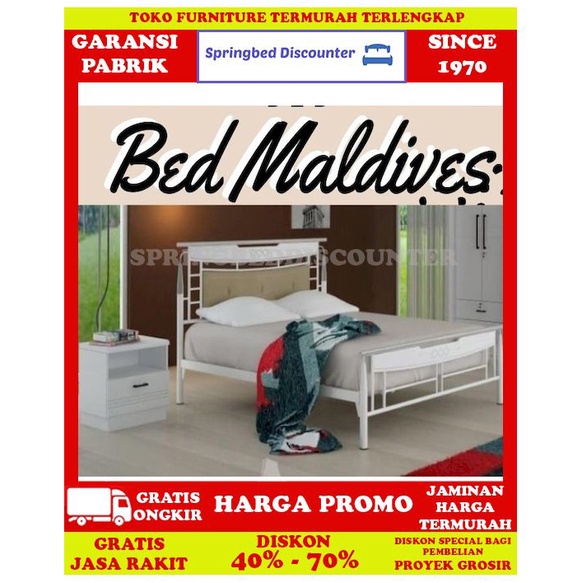 Ranjang Besi Tempat Tidur Dipan Divan Rangka MALDIVES SIANTANO 180x200