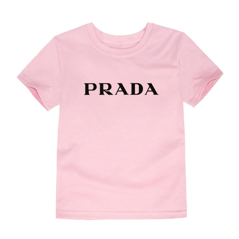 Baju Anak Prada Kaos Anak Lengan Pendek Pakaian Atasan Anak 2-16Th Baju Kaos Oblong Anak Cod