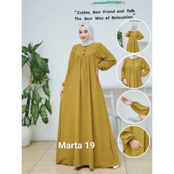 BAJU gamis Marta premium berbahan crinkle termurah
