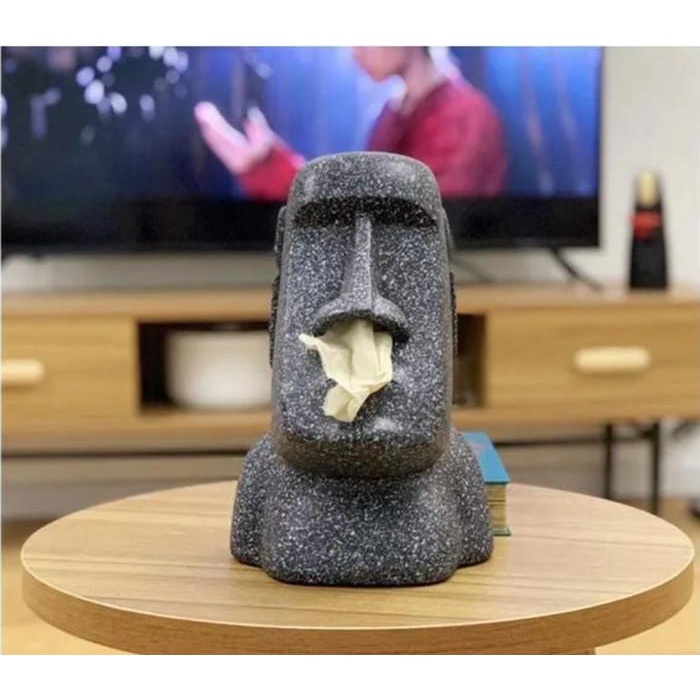 Moai Tissue Box / Kotak Tempat Tisu Pajangan Dekorasi Serbaguna