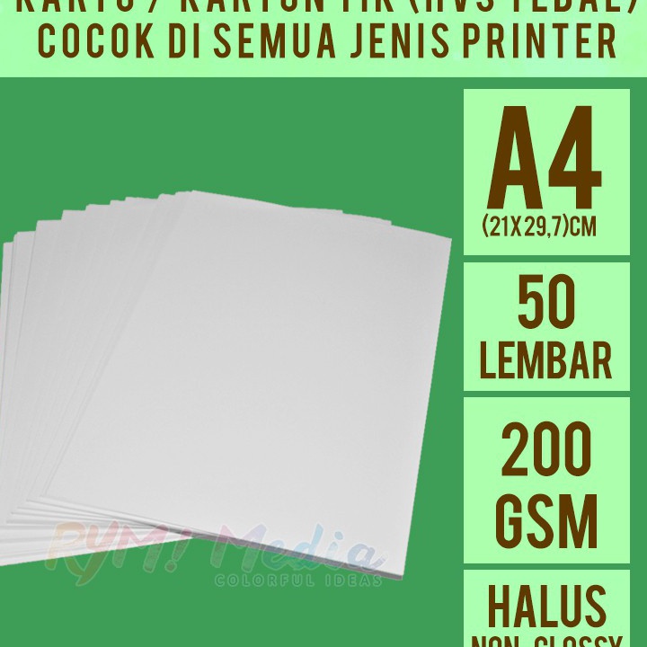 

PALING AMPUH✌️>>> Kartu TIK 200 gsm A4 isi 50 lbr / Kertas HVS BC Tebal Halus Brief Card 200 gram For Inkjet Printer