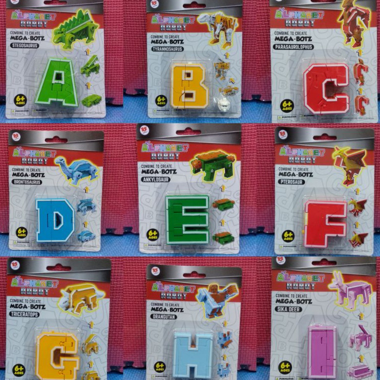 (T➸42✪] Toy Addict Mainan Edukasi Alphabet Huruf Robot Mega Bots (A-Z) pasti.dikirim