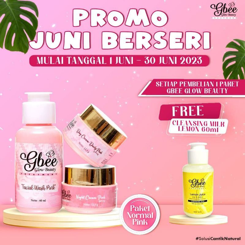 [Miffglow] FREE GIFT - GBEE GLOW BEAUTY PAKET NORMAL PINK skincare aman bpom