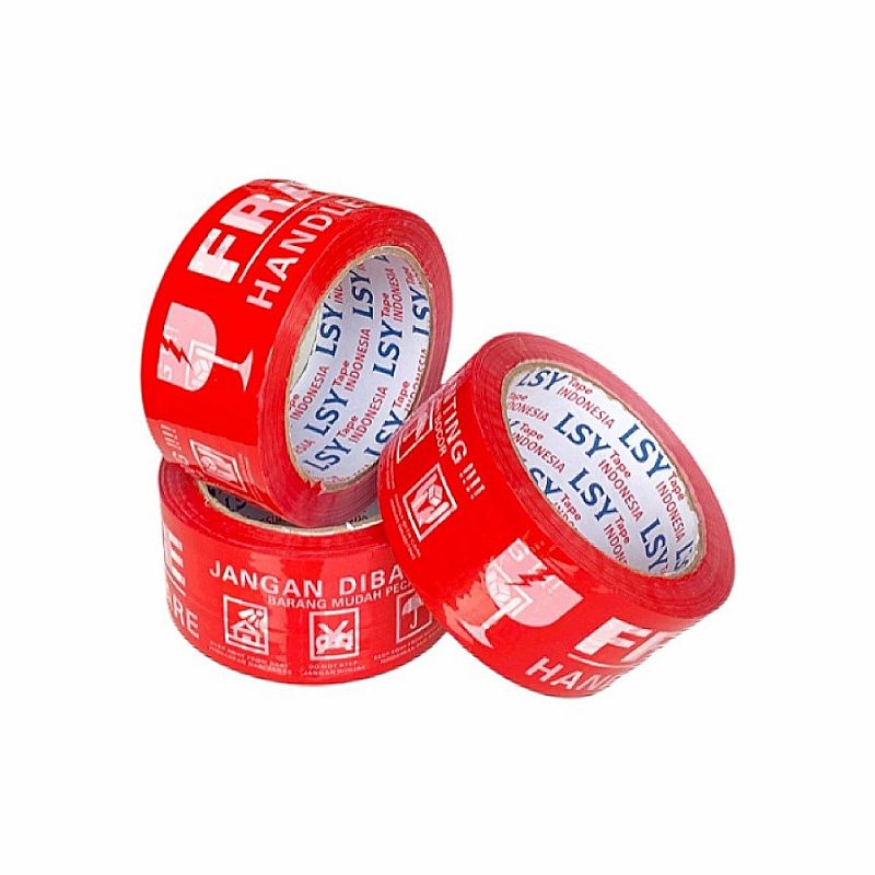 

ATH lakban fragile full merah & putih 100yard 1 dus isi 48 roll LSY TAPE INDONESIA ( CBM )