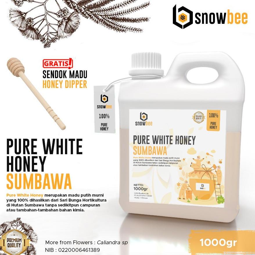 

MADU PUTIH HUTAN SUMBAWA MURNI 1KG | SNOWBEE PURE WHITE HONEY MADU PUTIH MURNI Best Seller