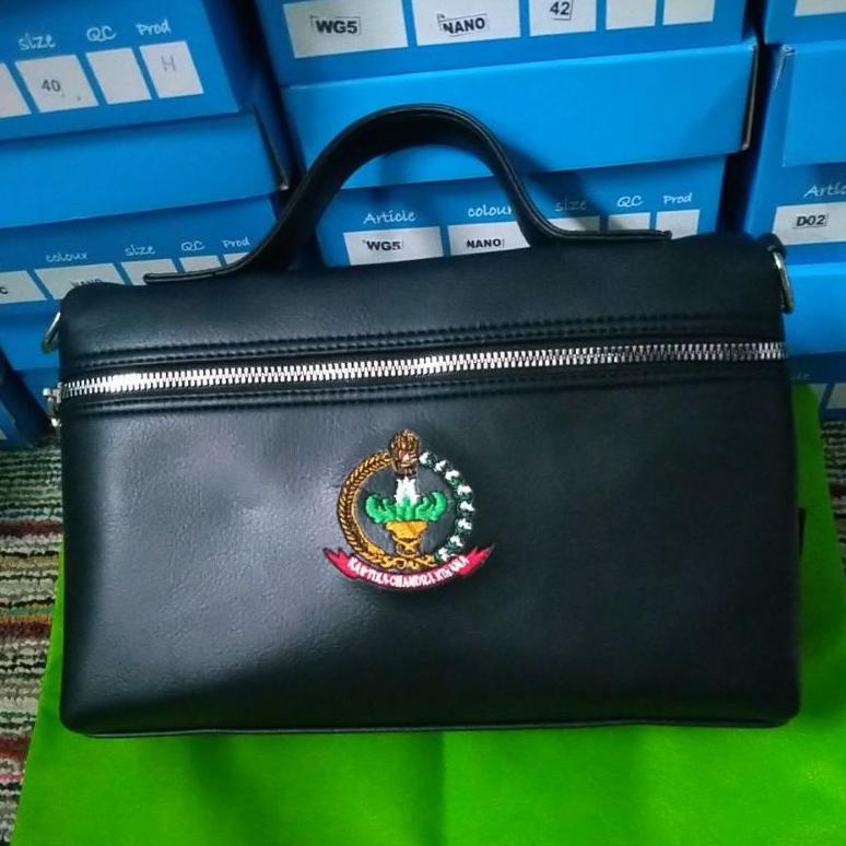 LAI173 Tas Pouch Persit Kulit Asli Tas Pouch Persit Embos Tas Pouch Persit Bordir ***