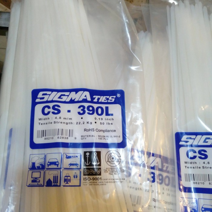 

Best Seller Kabel Ties Sigma Cs-390L (40Cm) Lebar 4,8Mm. Warna Putih/Hitam