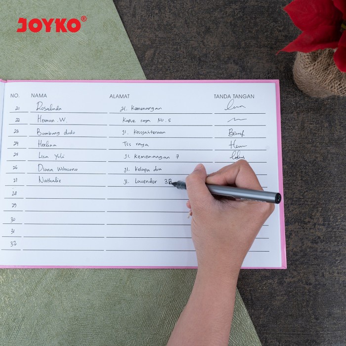 

Guest Book Buku Tamu Daftar Undangan Pink Joyko Gb-2030-5