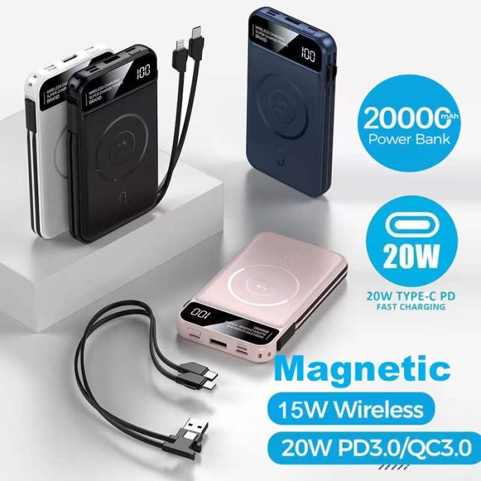 Powerbank Magsafe Wireless Fast Charge Power Bank 20000Mah Magnetic Powerbank