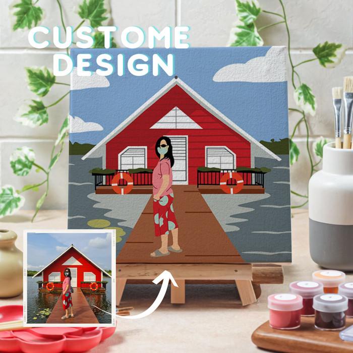 

Best Seller Paint By Number Khusus Custom Order Canvas 20X20 Lukisan Menurut Angka