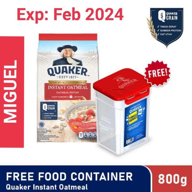 

Quaker Instant Oatmeal 800 Gr + Free Food Container Best Seller