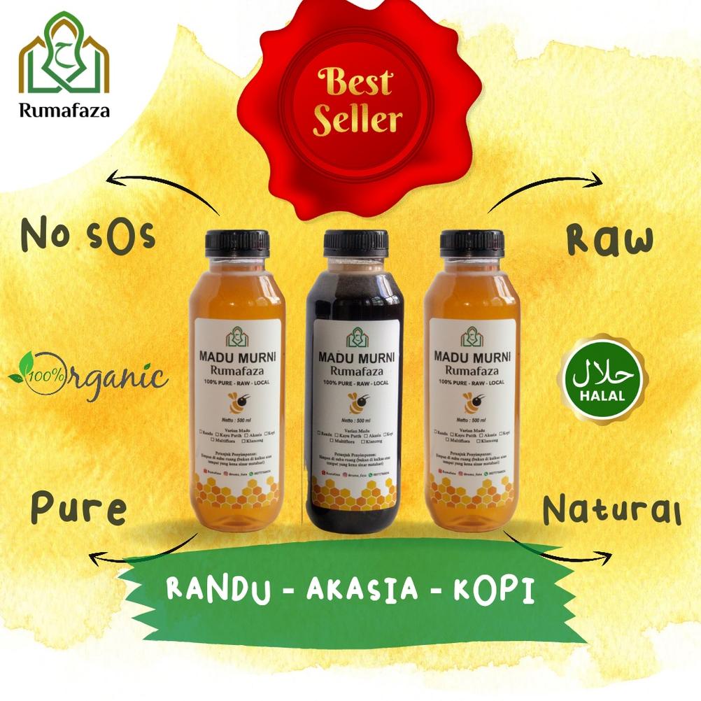 

Madu Murni Rumafaza 100 % Alami Bukan SOS Nektar Randu, Kopi, dan Akasia 500 ml (Raw) Best Seller