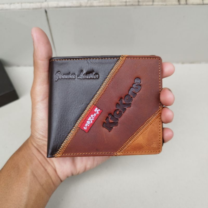 Dompet Kulit Asli Model Logo Press | Dompet Lipat Pria Kulit Sapi