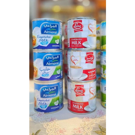 

Susu Luna Evaporated Milk Full Cream Dan Susu Almarai Evaporated Milk