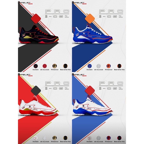 Sepatu Badminton Felet BS 061 Pro Original