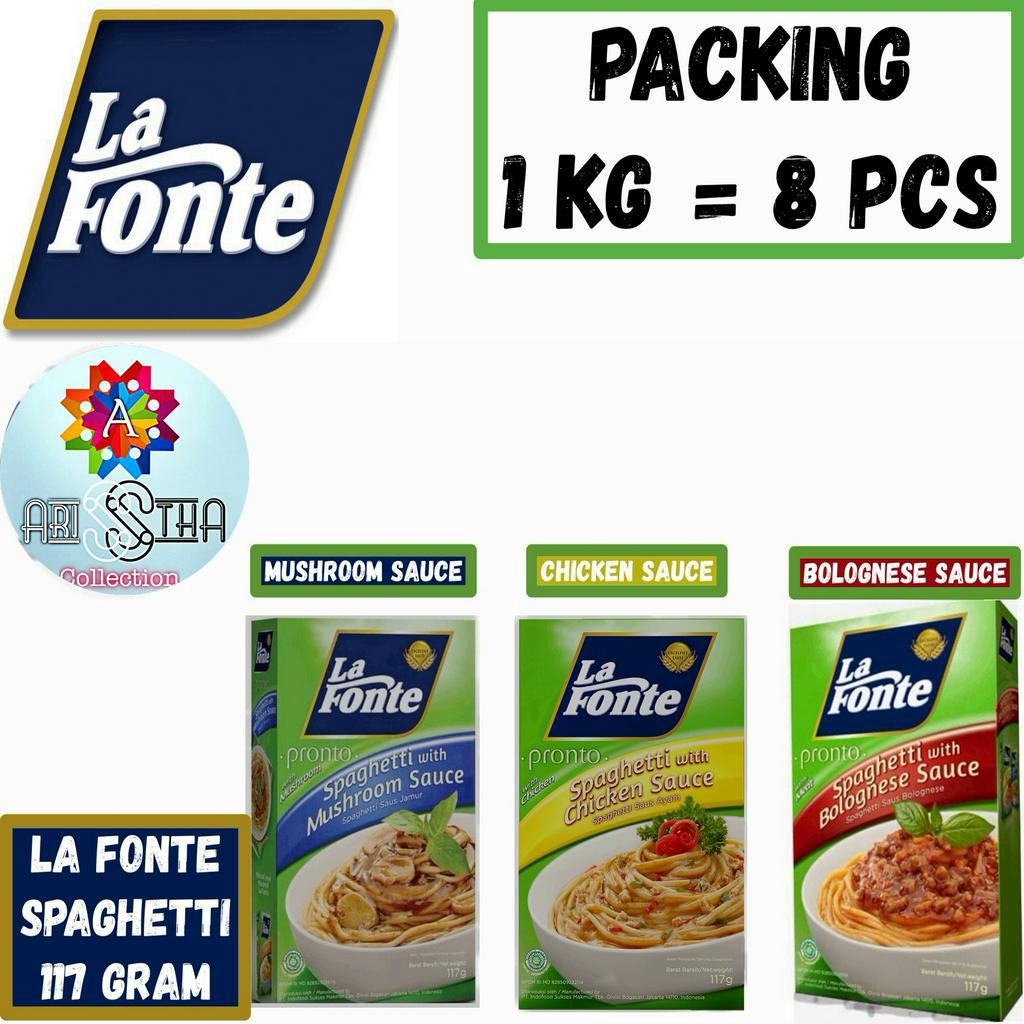 

La Fonte Spaghetti Instan 117 Gram - Bolognese Sauce - Mushroom Sauce
