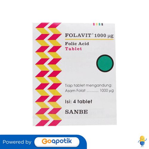 FOLAVIT 1000 MCG STRIP 4 TABLET