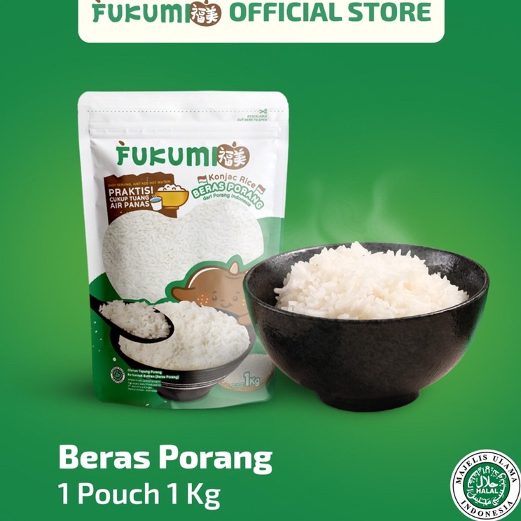 

✨ 7.7 FUKUMI Beras Porang Pouch 1 Kg - Shirataki / Konjac Rice