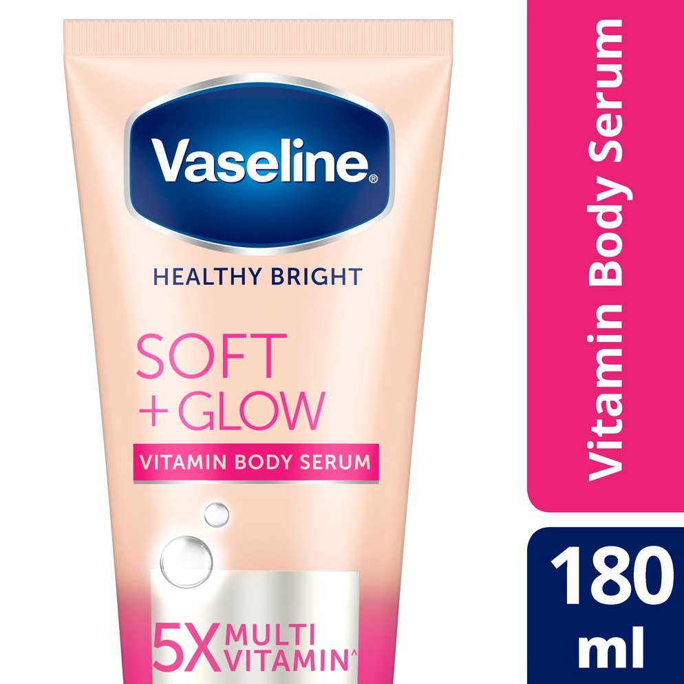 [I.K✪15✯) Vaseline Hand Body Lotion Soft Glow 180 Ml - Serum Kulit, Serum Badan, Serum Glow aamanah