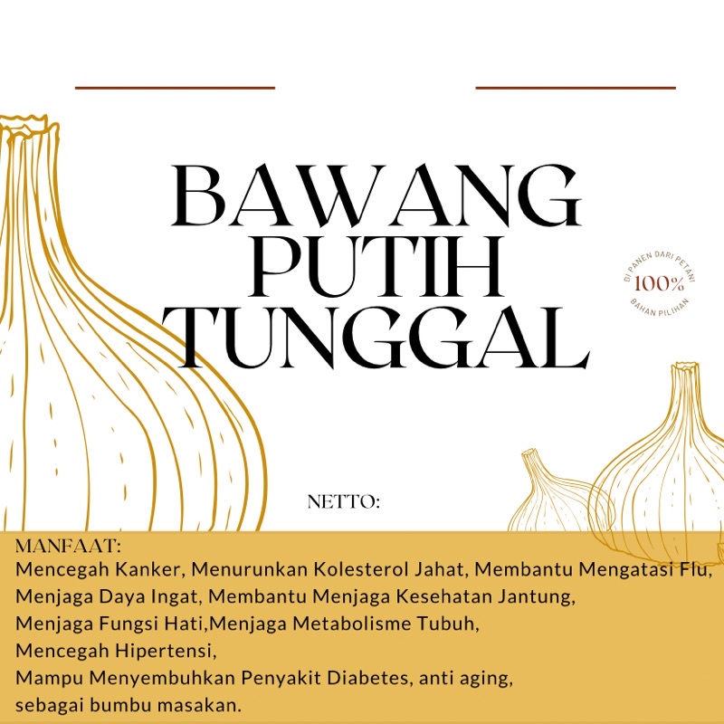 

Bawang putih tunggal kampung /bawang lanang /dasun tungga super