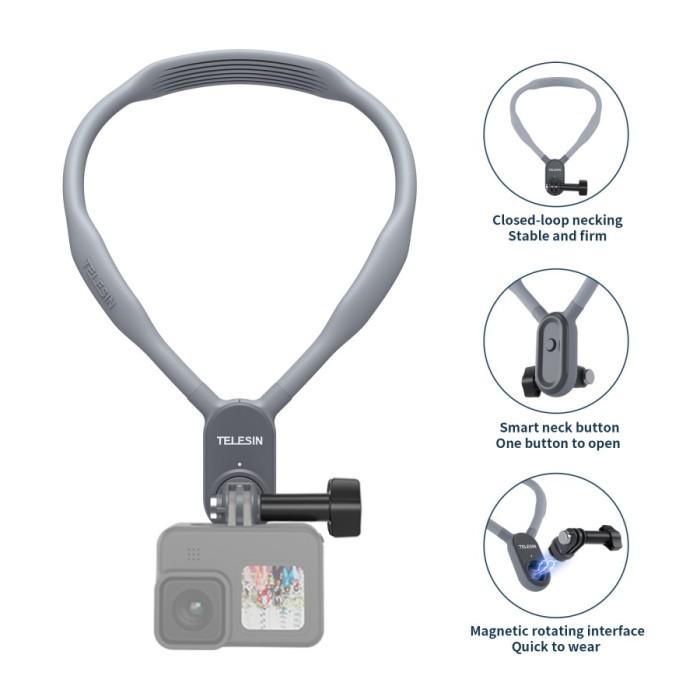 Strapku Telesin Silicon Neck Mount Magnetic Hanging Neck Camera Holder Strap