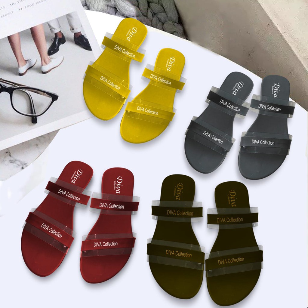 flash sale 7,7 Slip Sandal Wanita Mika Ban Dua