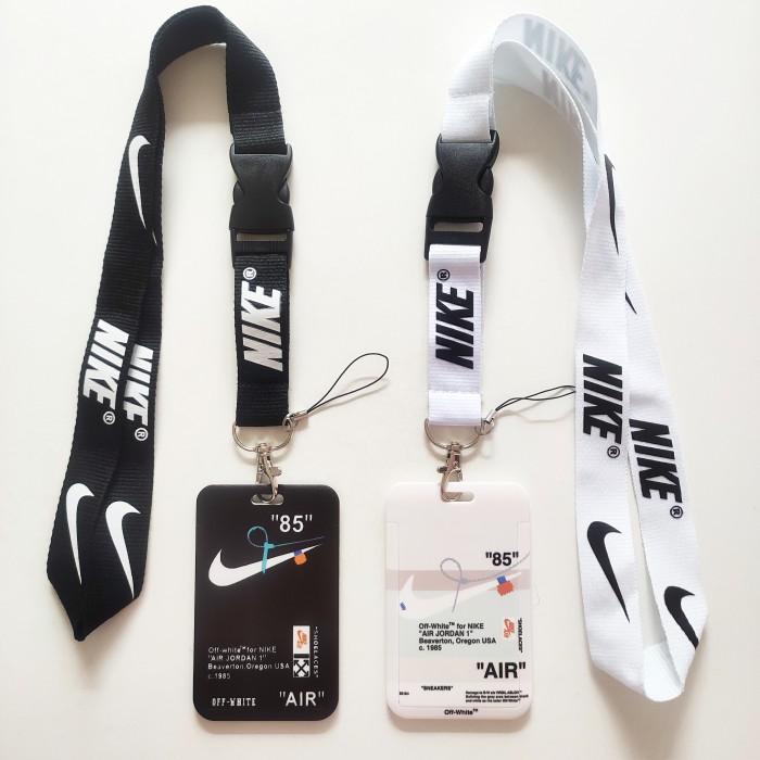 

Id Card Holder Name Tag Lanyard / Kalung Kartu Black White Nike Aj