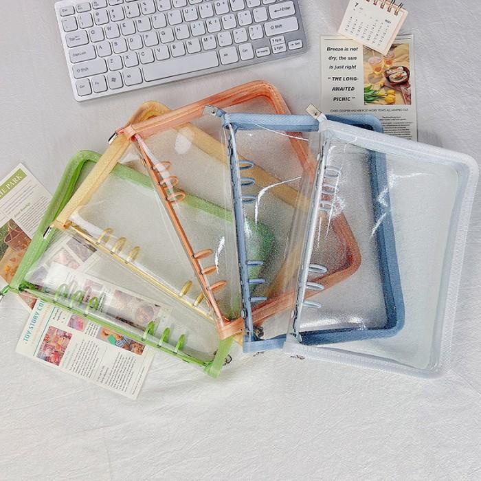 

Best Seller A5 Binder Cover Pvc Glitter Resleting Zipper Binder 6 Ring