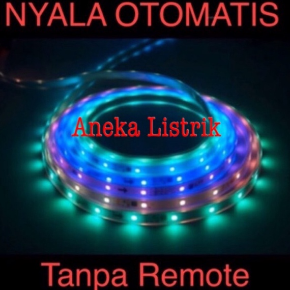 ✨MEGA ⚡ALE✨  LAMPU STRIP RGB 5050 WARNA WARNI RUNNING NYALA OTOMATIS SET + ADAPTOR 4.5METER (TANPA R