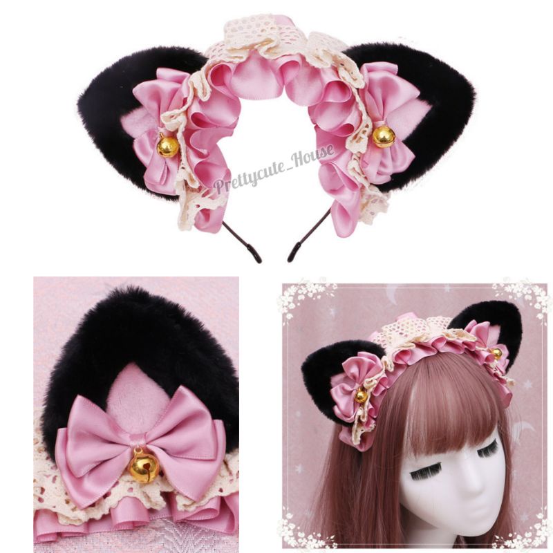 BANDO KUCING COSPLAY NEKOMIMI LOLITA MAID CAT EAR / bando kucing fur lolita cosplay premium quality