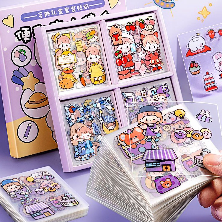 

✔️ Stiker Motif Kartun Korea Lucu Anti Air 1 box 100lbr /Dekorasi Handbook Scrapbook DIY/Stiker kartun tahan air PET