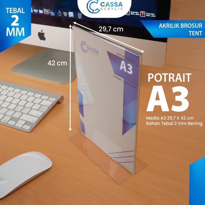 

*:*:*:*:*] TEMPAT BROSUR / TENT HOLDER / TENT CARD AKRILIK DISPLAY 2 SISI A3