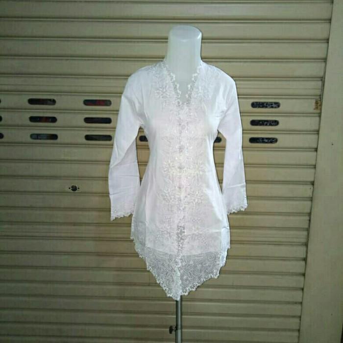 Terlaris Kebaya Katun Encim Putih Bordir