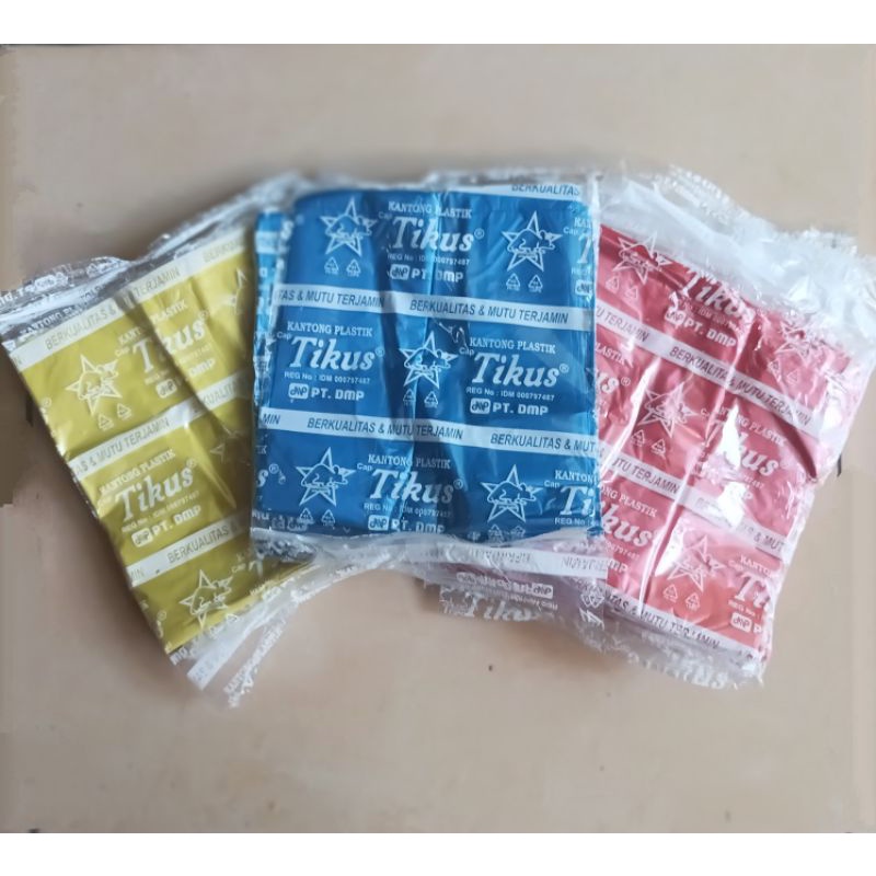 KRESEK WARNA CAP TIKUS UK. 15 X 30 (1 IKAT)