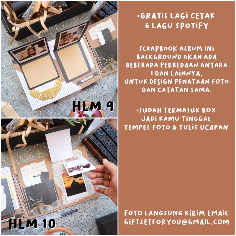 SCRAPBOOK ALBUM CUSTOM FOTO SUDAH DENGAN DEKORASI / HADIAH ULANG TAHUN / HADIAH ANNIVERSARY /HADIAH PERPISAHAN / HADIAH UNTUK BESTIE